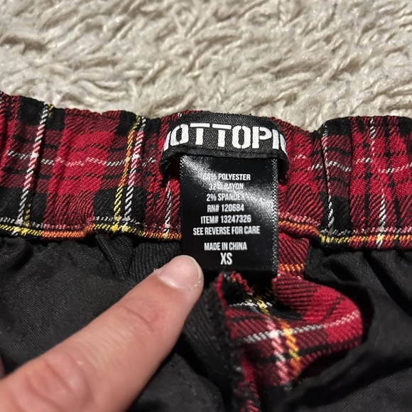 Hot Topic Black and Plaid Pants - Picture 2 of 3